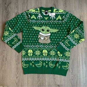 New Star Wars Our Universe The Mandalorian Grogu Baby Yoda Holiday Sweater